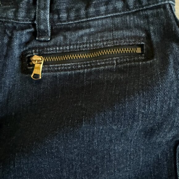 LRL Lauren Jeans Co Women's Sz 4 Dark Wash Zipper Pocket Tailored Blue Jeans - Picture 5 of 6